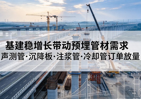 长清基建稳增长带动预埋监测管材需求，声测管、沉降板、注浆管订单持续放量